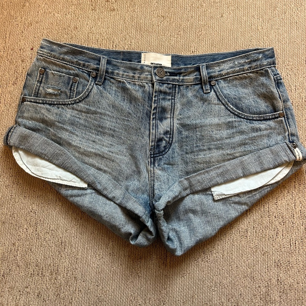 One Teaspoon Bandits Salty Dog Denim Jean Shorts Size 32